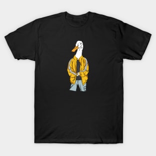 white duck on yellow trainee jacket T-Shirt